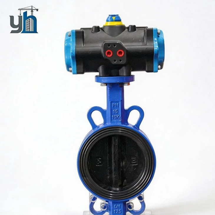 product-1-1 Pneumatic Short Pattern Wafer Butterfly Valve for Boiler Feedwater